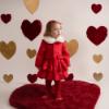 Picture of Little A Festive Hearts Collection Harper Felt Coat & Beret Set - Red