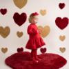 Picture of Little A Festive Hearts Collection Harmony Heart Faux fur Dress - Red