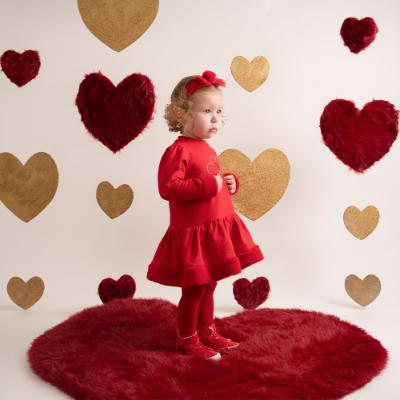 Picture of PRE ORDER Little A Festive Hearts Collection Harmony Heart Faux fur Dress - Red
