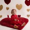 Picture of Little A Festive Hearts Collection Harmony Heart Faux fur Dress - Red