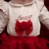 Picture of Little A Festive Hearts Collection Heidi Pom Pom Tulle Jam Pant Set - Snow White