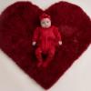 Picture of Little A Festive Hearts Collection Harley Tulle Frill Romper - Red