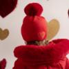 Picture of Little A Festive Hearts Collection Haven Heart Pom Pom Hat - Red