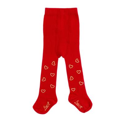 Picture of PRE ORDER Little A Festive Hearts Collection Hazel Diamante Heart Tights - Red