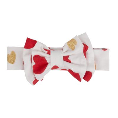 Picture of PRE ORDER Little A Festive Hearts Collection Hailey Heart Print Headband - Snow White