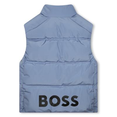 Picture of BOSS Boys Logo Padded Gilet - Blue