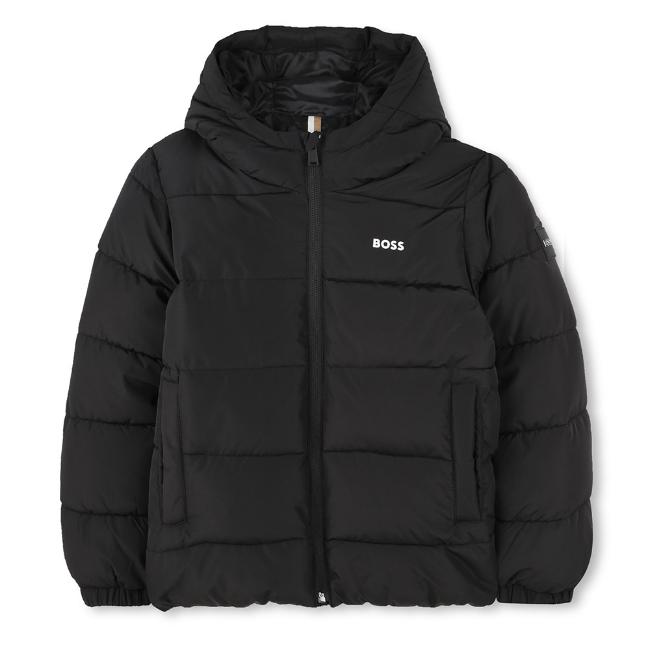 Picture of BOSS Boys Logo Padded Coat- Black