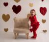 Picture of Little A Festive Hearts Collection Harley Tulle Frill Romper - Red