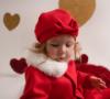 Picture of Little A Festive Hearts Collection Harper Felt Coat & Beret Set - Red