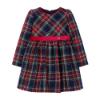 Picture of Mayoral Mini Girls Checked Boucle Dress - Navy