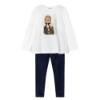 Picture of Mayoral Mini Girls Velvet Legging Set - Navy