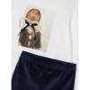 Picture of Mayoral Mini Girls Velvet Legging Set - Navy