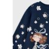 Picture of Mayoral Mini Girls Flower & Bike Sweatshirt Dress - Navy