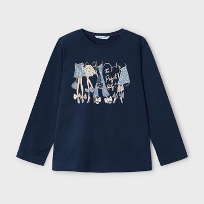 Picture of Mayoral Mini Girls Perfect Outift T-shirt - Navy