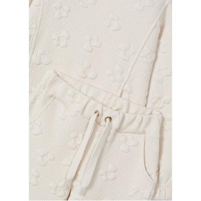 Picture of Mayoral Mini Girls Embossed Flower Tracksuit - Cream