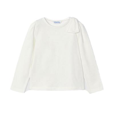 Picture of Mayoral Mini Girls Pearl Bow T-shirt - Cream