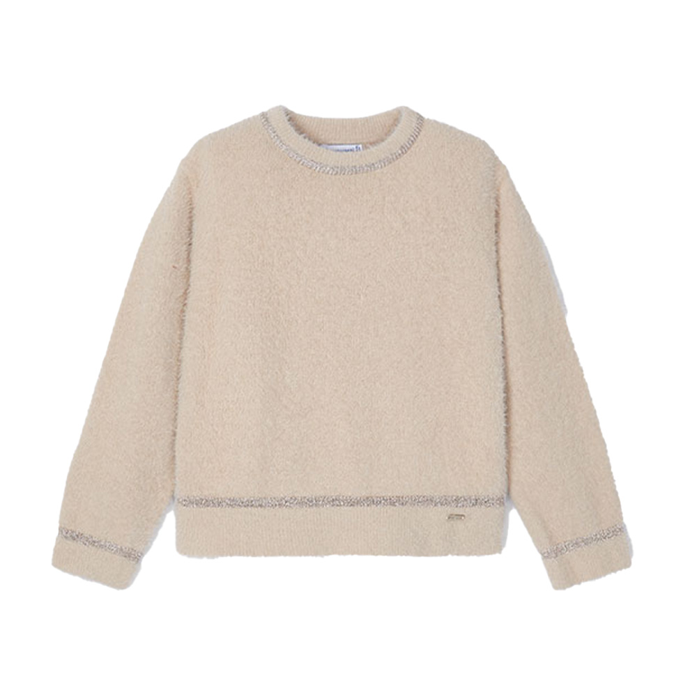 Mayoral Mini Girls Fluffy Jumper Cream