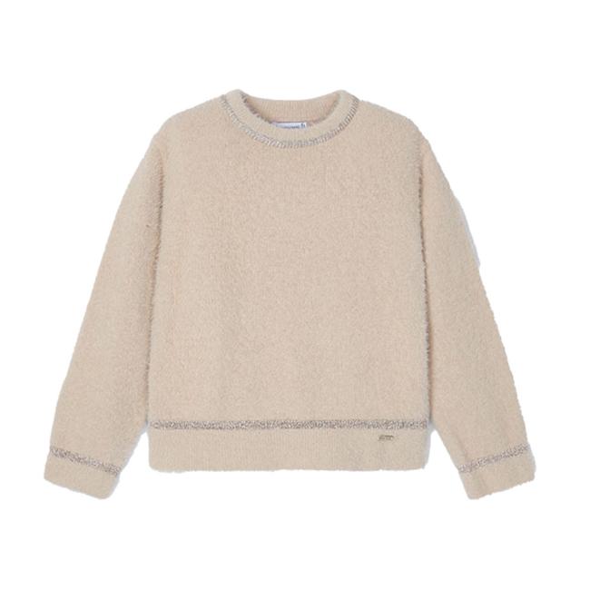 Picture of Mayoral Mini Girls Fluffy Jumper - Cream