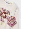 Picture of Mayoral Mini Girls Floral T-shirt & Scrunchie Set - Cream Pink