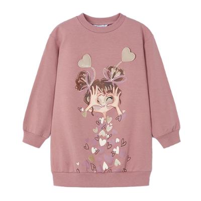 Picture of Mayoral Mini Girls Hearts Sweatshirt Dress - Pink