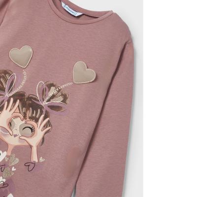 Picture of Mayoral Mini Girls Hearts T-shirt - Pink