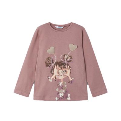 Picture of Mayoral Mini Girls Hearts T-shirt - Pink