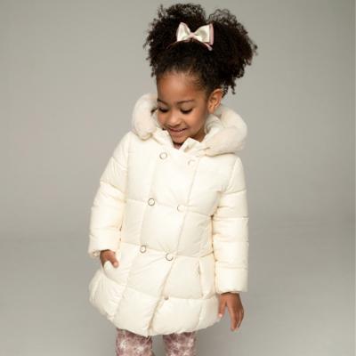Picture of Mayoral Mini Girls Double Breasted Padded Coat - Cream