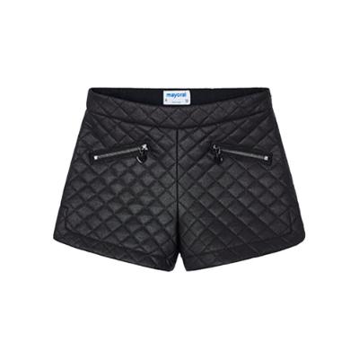 Picture of PRE-ORDER Mayoral Mini Girls Faux Leather Quilted Shorts - Black