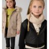 Picture of Mayoral Mini Girls Faux Leather Quilted Hoodie - Black