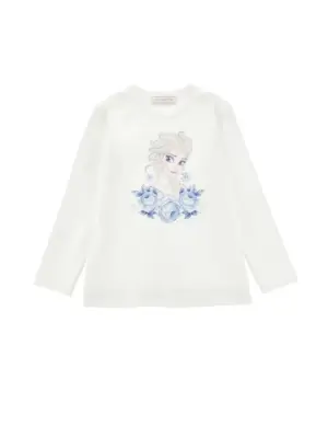 Picture of Monnalisa Girls Frozen Elsa T-shirt - Ivory
