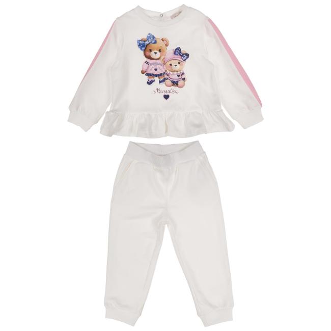 Picture of Monnalisa Bebe Girls Teddy Tracksuit - Ivory