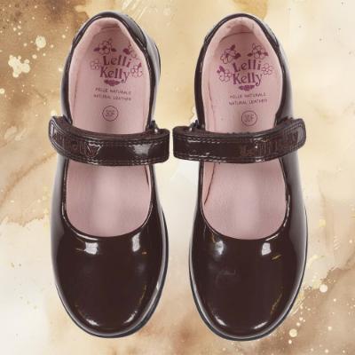 Picture of Lelli Kelly Classic School Dolly Shoe F Fit - Brown Patent
