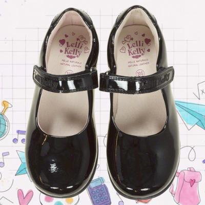 Picture of Lelli Kelly Classic School Dolly Shoe G Fitting - Black Patent 