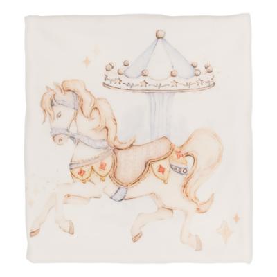 Picture of Jamiks Kids Baby Boys Carousel Swaddle/Blanket  - Ivory Blue