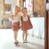 Picture of Miranda Girls Elizabeth Collection Blouse & Skort Set X 2  - Cream Burgundy