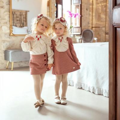 Picture of Miranda Girls Elizabeth Collection Blouse & Skort Set X 2  - Cream Burgundy