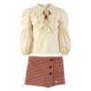 Picture of Miranda Girls Elizabeth Collection Blouse & Skort Set X 2  - Cream Burgundy