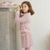 Picture of Abel & Lula Girls Winter Collection Houndstooth Top & Skirt Set - Pink Ivory