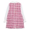 Picture of Abel & Lula Girls Winter Collection Houndstooth Pinafore Dress - Pink Ivory