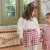 Picture of Abel & Lula Girls Winter Collection Houndstooth Shorts & Sweater Set X 2 - Ivory Pink