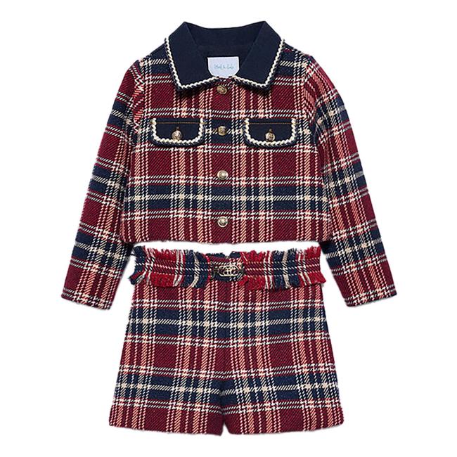 Picture of Abel & Lula Girls Winter Collection Box Jacket & Shorts Set X 2 - Navy