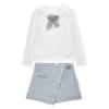 Picture of Abel & Lula Girls Winter Collection Applique Top & Skorts Set X 2 - Ivory Blue