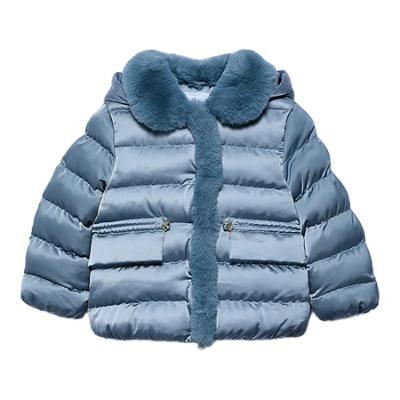 Picture of Abel & Lula Girls Winter Collection Detachable Hood Puffer  Coat - Blue 