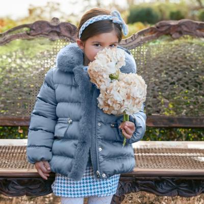 Picture of Abel & Lula Girls Winter Collection Detachable Hood Puffer  Coat - Blue 