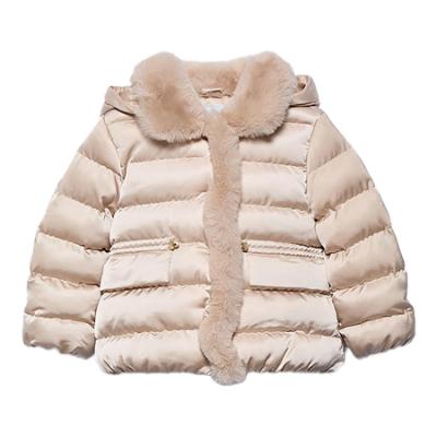 Picture of Abel & Lula Girls Winter Collection Detachable Hood Puffer  Coat - Champagne Beige