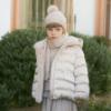 Picture of Abel & Lula Girls Winter Collection Detachable Hood Puffer  Coat - Champagne Beige