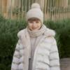 Picture of Abel & Lula Girls Winter Collection Detachable Hood Puffer  Coat - Champagne Beige