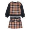 Picture of Abel & Lula Girls Winter Collection Check Sweater & Skirt Set X 2 - Beige Black