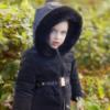 Picture of Abel & Lula Girls Winter Collection Logo Belted Coat - Black