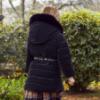 Picture of Abel & Lula Girls Winter Collection Logo Belted Coat - Black